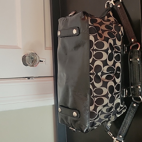 Monogram double-handle Coach purse - Picture 3 of 5